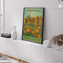 Amsterdam Flower Market Poster, Wall Decor, Netherlands Floral Illustration, Botanical Gallery Wall Art, Gift For Friend, Travel Poster