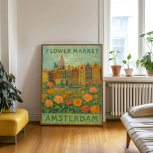 Amsterdam Flower Market Poster, Wall Decor, Netherlands Floral Illustration, Botanical Gallery Wall Art, Gift For Friend, Travel Poster