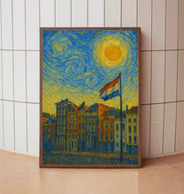 Amsterdam Poster Print, Amsterdam Travel Poster, Amsterdam Van Gogh Style Wall Art, Amsterdam, Netherlands11
