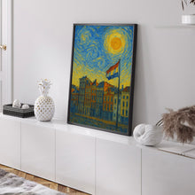 Amsterdam Poster Print, Amsterdam Travel Poster, Amsterdam Van Gogh Style Wall Art, Amsterdam, Netherlands11