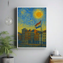 Amsterdam Poster Print, Amsterdam Travel Poster, Amsterdam Van Gogh Style Wall Art, Amsterdam, Netherlands11