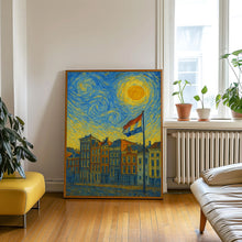 Amsterdam Poster Print, Amsterdam Travel Poster, Amsterdam Van Gogh Style Wall Art, Amsterdam, Netherlands11