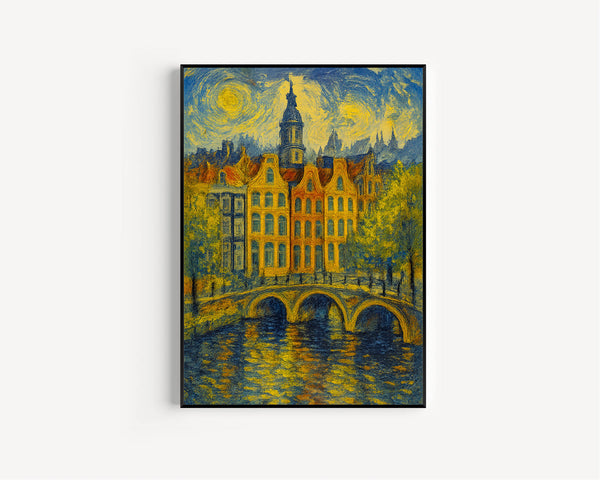 Amsterdam Watercolor Painting, Amsterdam Wall Art, Netherlands Travel Print, City Poster, Wedding Gift, Birthday Present, C30-138