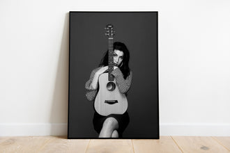 Amy Winehouse Guitar Print, Black and White, Feminist Poster, Vintage Wall Art, Fashion Photography, Digital Download, 1990s, Music Poster 1755763711