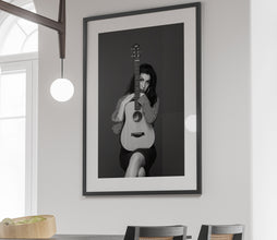 Amy Winehouse Guitar Print, Black and White, Feminist Poster, Vintage Wall Art, Fashion Photography, Digital Download, 1990s, Music Poster 1755763711