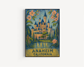 Anaheim California Travel Poster, Colorful City Art Print, Southern California Wall Decor