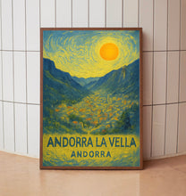 Andorra la Vella Poster Print, Andorra la Vella Travel Poster, Andorra la Vella Van Gogh Style Wall Art, Andorra la Vella, Andorra