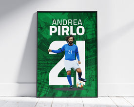 Andrea Pirlo Italian Soccer Poster, Football Legend Art Sport Poster 1697879642