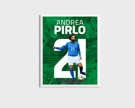 Andrea Pirlo Italian Soccer Poster, Football Legend Art Sport Poster 1697879642
