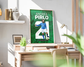 Andrea Pirlo Italian Soccer Poster, Football Legend Art Sport Poster 1697879642