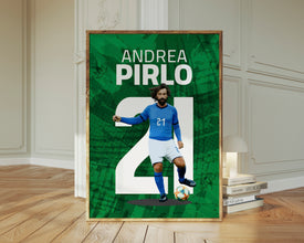 Andrea Pirlo Italian Soccer Poster, Football Legend Art Sport Poster 1697879642