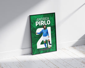 Andrea Pirlo Italian Soccer Poster, Football Legend Art Sport Poster 1697879642