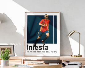 Andres Iniesta Poster, Spanish Football Legend Sport Poster 1607419039