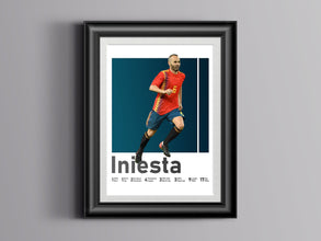 Andres Iniesta Poster, Spanish Football Legend Sport Poster 1607419039