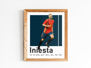 Andres Iniesta Poster, Spanish Football Legend Sport Poster 1607419039