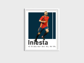 Andres Iniesta Poster, Spanish Football Legend Sport Poster 1607419039