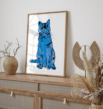 Andy Warhol Blue Cat pop art poster, Andy Warhol Blue Cat Print, Line Art wall decor, Cat Sam poster, Cat print, Contemporary art print 1173373429