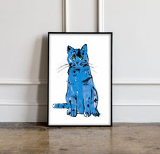 Andy Warhol Blue Cat pop art poster, Andy Warhol Blue Cat Print, Line Art wall decor, Cat Sam poster, Cat print, Contemporary art print 1173373429
