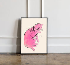 Andy Warhol Cat Sam pop art poster, Andy Warhol Pink Cat Print, Line Art wall decor, Cat poster, Cat print, Contemporary art print 1212701159