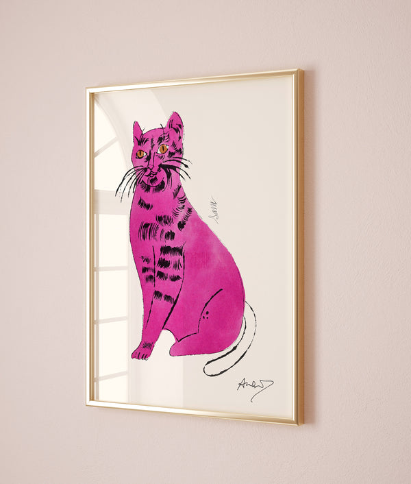 Andy Warhol Pink Cat pop art poster, Andy Warhol Pink Cat Print, Warhol wall decor, Cat Lover Print, Contemporary art print, Modern wall art 1147165367