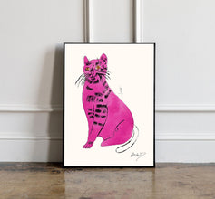 Andy Warhol Pink Cat pop art poster, Andy Warhol Pink Cat Print, Warhol wall decor, Cat Lover Print, Contemporary art print, Modern wall art 1147165367