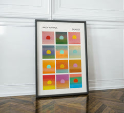 Andy Warhol Sunset pop art poster, Andy Warhol Retro Print, Modern Art Print, Kitchen wall decor, Exhibition Poster, Trendy Wall Art 1433047746