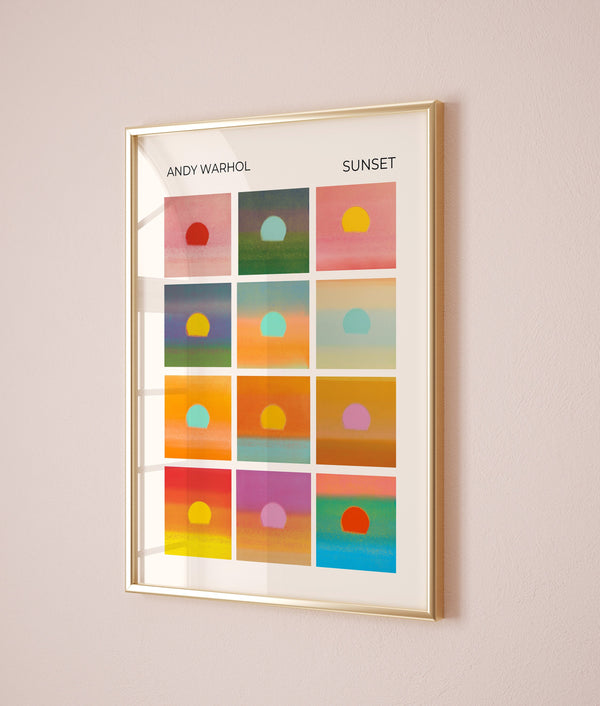 Andy Warhol Sunset pop art poster, Andy Warhol Retro Print, Modern Art Print, Kitchen wall decor, Exhibition Poster, Trendy Wall Art 1433047746