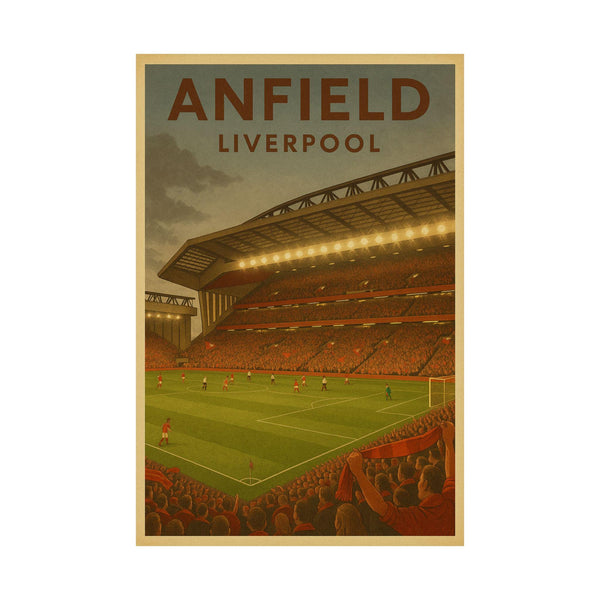 Anfield Vintage Poster, Retro Football Stadium Wall Art, Liverpool FC Decor, Soccer Gift, Classic Travel-Style Illustration 4424417727