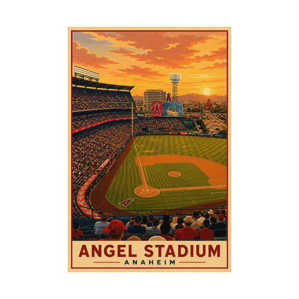 Angel Stadium Poster, Anaheim California Wall Art, Vintage Baseball Stadium Print, Los Angeles Angels Ballpark Art, Retro Sports Decor 4504704246