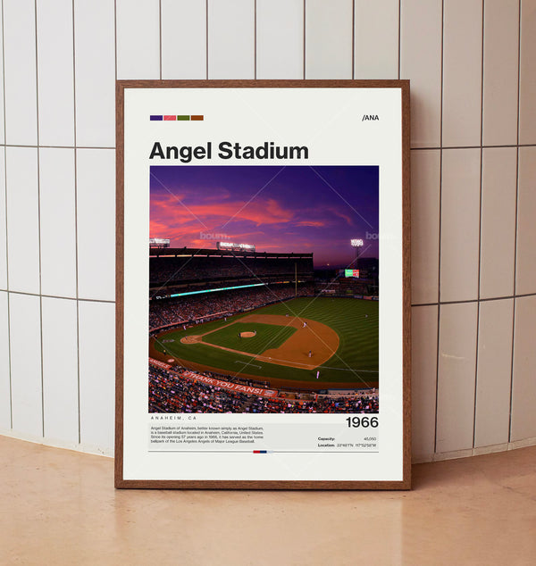 Angel Stadium Poster, Los Angeles Angels Poster Print, MLB Stadium Poster, Baseball Fan Gift Print