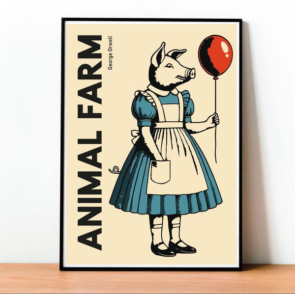 Animal Farm Poster, Orwell Art Print, Vintage Book Cover, Minimalist Wall Art, Political Literature, Fine Art, Home Decor, Unique Gift 1806904296