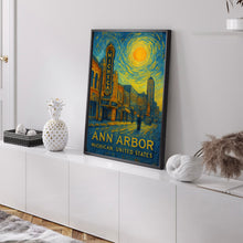 Ann Arbor Poster Print, Ann Arbor Travel Poster, Ann Arbor Van Gogh Style Wall Art, Ann Arbor, Michigan, United States