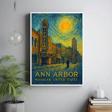 Ann Arbor Poster Print, Ann Arbor Travel Poster, Ann Arbor Van Gogh Style Wall Art, Ann Arbor, Michigan, United States