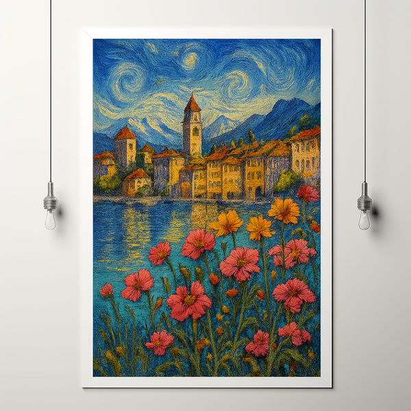 Annecy Travel Print Wall Art, Annecy - France City Print, Annecy Travel Gift, Annecy City Poster, Van Gogh style Travel Gift