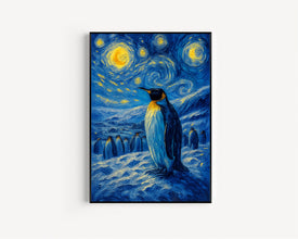 Antarctica Travel Poster - Emperor Penguin Wall Art Print, Illustration Poster, Artwork, Home & Office decor, Gift idea, Snow Travel print
