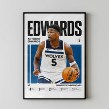 Anthony Edwards #5 Poster Ant Minnesota Basketball Wall Art
