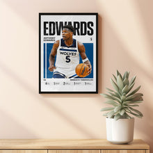Anthony Edwards #5 Poster Ant Minnesota Basketball Wall Art