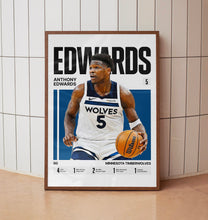 Anthony Edwards #5 Poster Ant Minnesota Basketball Wall Art