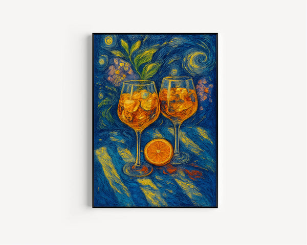 Aperol Spritz Print, Retro Italian Travel Cocktail Print, Kitchen Poster, Trendy Italian Wall Art, Modern Vintage Summer, Bar Cart Art (2)