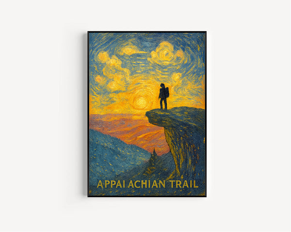 Appalachian Trail Poster, Travel Print, Mcafee Knob, AT Thru Hike, Hiking, Georgia, Maine, National Park Print, Pacific Crest, Map Art Print