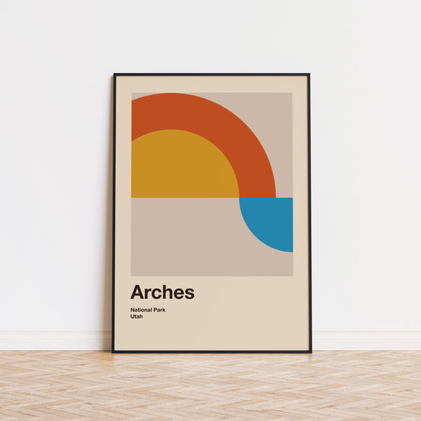 Arches National Park Mid Century Poster  Abstract Travel Poster  Minimalist Art Print  National Park Poster  Utah Poster 1490618042