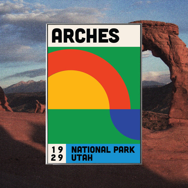Arches National Park Mid Century Poster  Abstract Travel Poster  Minimalist Art Print  National Park Poster  Utah Poster 1695442646