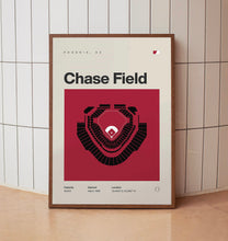 Arizona Ballpark Poster, Chase Field Stadium Print, Mid Century Modern Baseball Poster,-QOM4CT