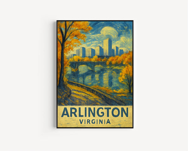 Arlington Virginia City Travel Print, Arlington Virginia Travel Poster Print, City Wall Art Decor, Virginia Travel Wall Decor