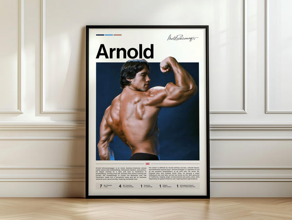 Arnold Schwarzenegger Poster, Fitness Art Print, Sports Wall Decor, Bodybuilding Legend 4461365116