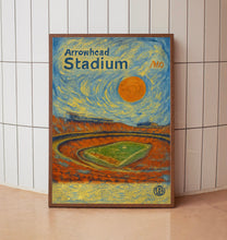 Arrowhead Stadium Poster Football Art, Football Stadium Poster
