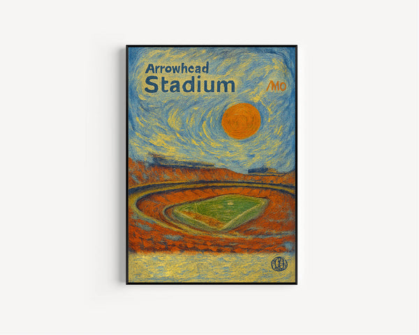 Arrowhead Stadium Poster Football Art, Football Stadium Poster