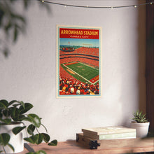 Arrowhead Stadium Poster  Kansas City Chiefs Stadium Art  Vintage Football Stadium Print  Kansas City Wall Art  Sports Fan Gift 4442712874