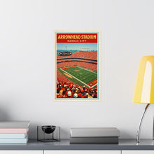 Arrowhead Stadium Poster  Kansas City Chiefs Stadium Art  Vintage Football Stadium Print  Kansas City Wall Art  Sports Fan Gift 4442712874