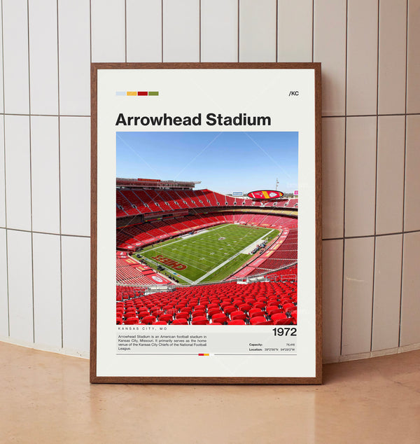Arrowhead Stadium Poster, Kansas City Chiefs Poster Print, NFL Stadium Poster, Football Fan Gift Print